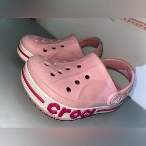 Kids Crocs Juniors Pink Bayaband Clogs k size 6 Comfort Shoes